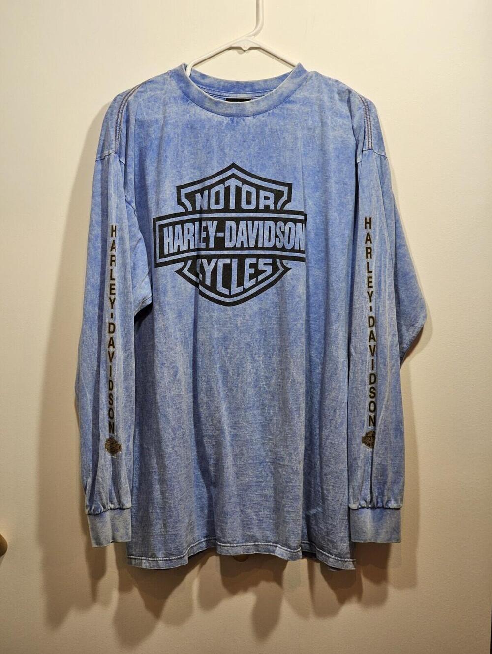 Harley Davidson Long Sleeve Vintage 2003 Chilkoot Skagway Alaska Size XL Blue - Picture 3 of 14